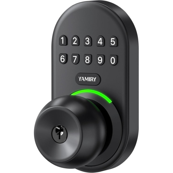 Yamiry Keypad Smart Door Knob Lock with Handle, Keyless Electronic Code Entry for Front Door, Easy Install Yamiry Keypad Smart Door Knob Lock with Handle, Keyless Electronic Code Entry for Front Door, Easy Install