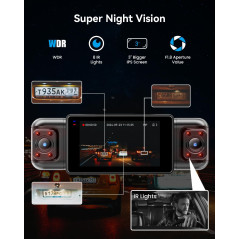 Caméra Tableau de Bord IIWEY N5 360°, 1080P, Vision Nuit