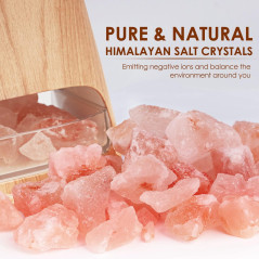 SALKING 2-in-1 Ultrasonic Essential Oil Diffuser & Himalayan Salt Lamp, 150ml Cool Mist Humidifier, Auto Off