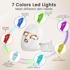 Masque LED Visage & Cou Rechargeable - Thérapie Lumière Roja