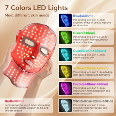 Masque LED Rouge Sans Fil - Thérapie Visage Rechargeable USB-C