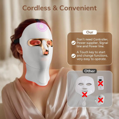 Masque LED Rouge Sans Fil - Thérapie Visage Rechargeable USB-C