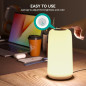 Lampe de Chevet Tactile RGB, 3 Niveaux Dimmables, LED Blanc Chaud, Design Élégant, Lampe de Nuit Multicolore Lampe de Chevet Tactile RGB, 3 Niveaux Dimmables, LED Blanc Chaud, Design Élégant, Lampe de Nuit Multicolore