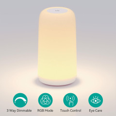 Lampe de Chevet Tactile RGB, Design Élégant, LED Dimable