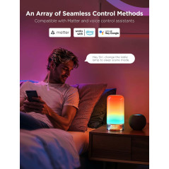 Lampe de Table Intelligente Govee RGBIC, 64 Modes, Compatible Matter et Alexa, Lumière d'Ambiance LED