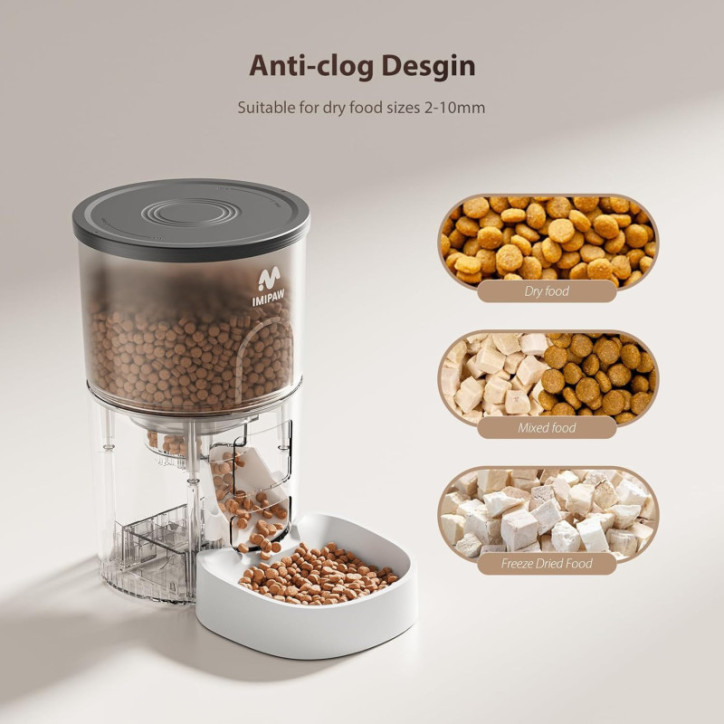 Distributeur Automatique de Nourriture IMIPAW 3L, Portion Programmable, Double Alimentation, pour Chats et Petits Chiens Distributeur Automatique de Nourriture IMIPAW 3L, Portion Programmable, Double Alimentation, pour Chats et Petits Chiens