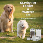 Distributeur automatique de nourriture et d'eau Gravity 3,8L pour chiens et chats, grande capacité Distributeur automatique de nourriture et d'eau Gravity 3,8L pour chiens et chats, grande capacité