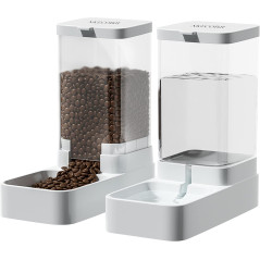 Gravity Pet Feeder & Water Dispenser Set - 3.8L Automatic Feeder for Pets