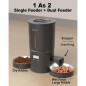 Dual Automatic Cat Feeder for 2 Cats, 6 Meals/Day, 12 Portions, 4.2L, Voice Record, Timer - Black