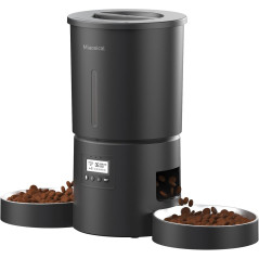 Dual Automatic Cat Feeder for 2 Cats, 6 Meals/Day, 4.2L, Voice Record
