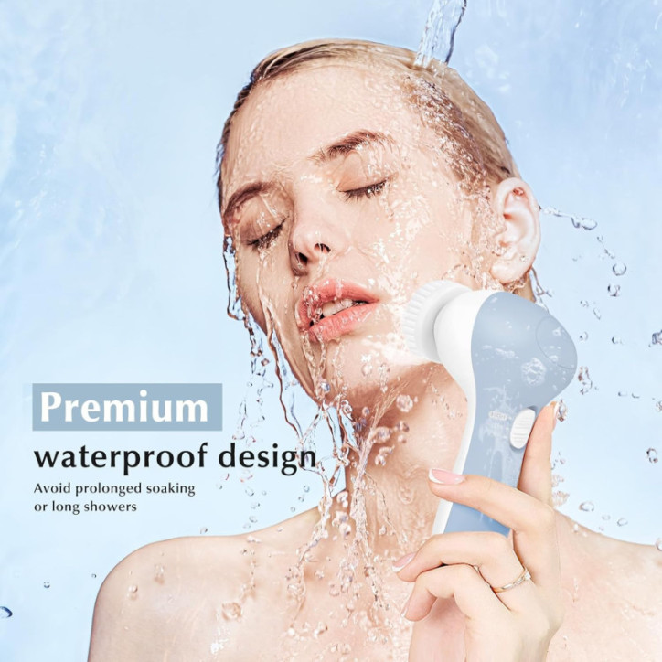 Brosse Nettoyante Visage COSLUS 2-en-1 Électrique Silicone Étanche Exfoliation Massage Profond