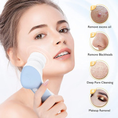 COSLUS 2-in-1 Silicone Facial Cleansing Brush | Waterproof Exfoliating Spa