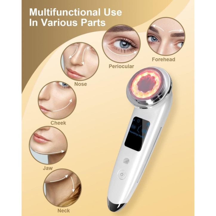 4-in-1 Electric Face Massager - Anti-Aging, Lifting, Tightening, Firming Skin Care Tool (White)