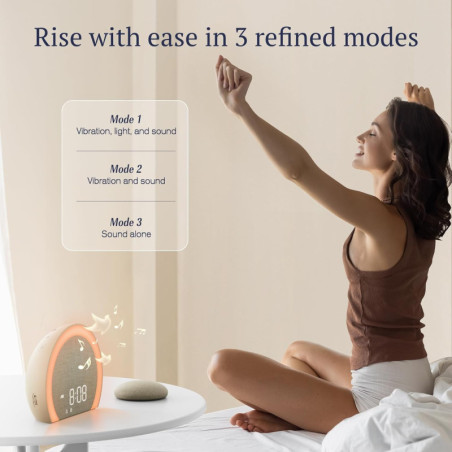 Réveil ANJANK Extra Fort avec Vibreur Sans Fil, Lumière Multicolore et Chargeur USB, Idéal Grands Dormeurs