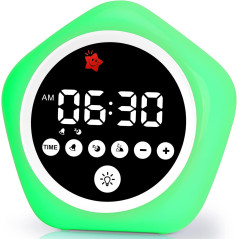 Kids Alarm Clock: Toddler Sleep Training with Green & Red Light
