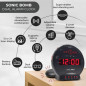 Réveil Sonic Bomb double alarme très forte avec vibreur, noir, pour gros dormeurs, batterie de secours Réveil Sonic Bomb double alarme très forte avec vibreur, noir, pour gros dormeurs, batterie de secours