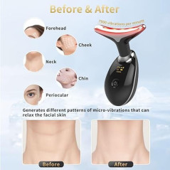 Appareil de Beauté Visage Multifonction avec Vibration et LED 7 Couleurs pour Soins à Domicile