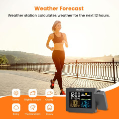 Réveil Projection SMARTRO SC91 avec Station Météo & Hygromètre
