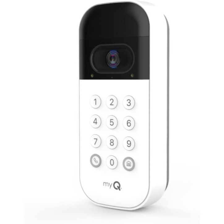 Clavier vidéo myQ pour porte de garage avec caméra grand-angle, codes PIN personnalisables, contrôle smartphone, compatible Cham Clavier vidéo myQ pour porte de garage avec caméra grand-angle, codes PIN personnalisables, contrôle smartphone, compatible Cham