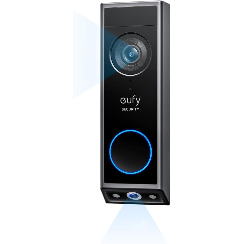 Eufy E340 Sonnette Vidéo Sans Fil 2K HD, Vision Nocturne Couleur