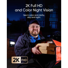 Eufy E340 Sonnette Vidéo Sans Fil 2K HD, Vision Nocturne Couleur