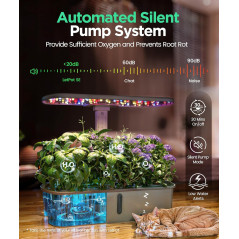 LetPot LPH-Air Kit Hydroponique Intelligent WiFi, 24W Spectre Complet, 10 Pots, Jardin Intérieur Connecté