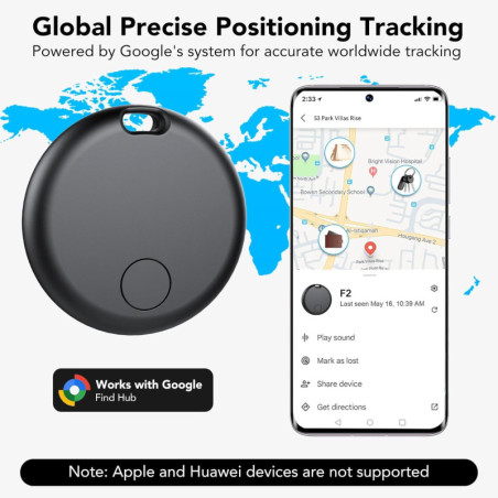 Air Tracker Tag 4-Pack for Android, Bluetooth GPS Item Finder, Smart Tracker for Keys, Wallet, Luggage – No Monthly Fee