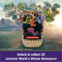 BITZEE Jurassic World Jouet Dinosaure Interactif avec 25 Dinos, Réagit au Toucher, Cadeau Enfant