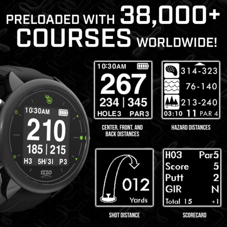 Montre GPS Golf Izzo Swami avec Suggestions Personnalisées de Clubs Montre GPS Golf Izzo Swami avec Suggestions Personnalisées de Clubs