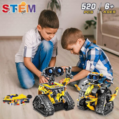 HOGOKIDS Robot Construction 5-en-1 Télécommandé & APP Contrôlé - Jouet STEM 520 pcs pour Enfants 6-12+ ans