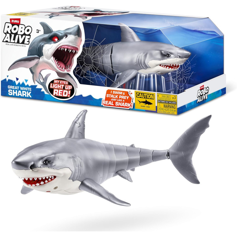 Robo Alive Great White Shark Toy by Zuru – Battery-Powered & Light Up