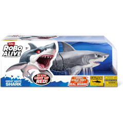 Robo Alive Great White Shark Series 1 by Zuru – Battery-Powered Light-Up Robotic Pool & Bath Toy