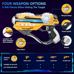 Laser Tag Guns Set of 2 with LED Score Display Vests, Fun Birthday Gift for Kids Ages 6+ Teens & Adults