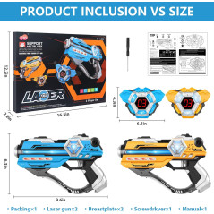 Laser Tag Guns Set of 2 with LED Score Vests – Fun Gift for Kids & Teens