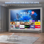 Mini Projecteur Portable 4K WiFi 6 BT 5.2 Full HD Auto Keystone Rotation 180° Home Cinéma Blanc