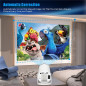 Mini Projecteur Portable 4K WiFi 6 BT 5.2 Full HD Auto Keystone Rotation 180° Home Cinéma Blanc