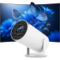 Mini Projecteur Portable 4K WiFi 6 BT 5.2 Full HD Auto Keystone Rotation 180° Home Cinéma Blanc