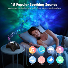 Projecteur Galaxy Rossetta avec Bluetooth, Lumière Nuit & Minuteur