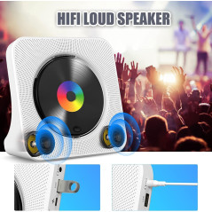 Gueray Portable Bluetooth CD Player with HiFi Speakers & FM Radio