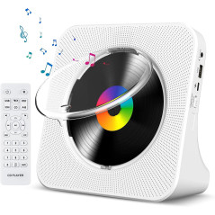Gueray Portable Bluetooth CD Player with HiFi Speakers, LCD Display, Timer, FM Radio & USB Type-C