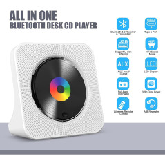 Lecteur CD Bluetooth Portable Gueray avec Radio FM et USB