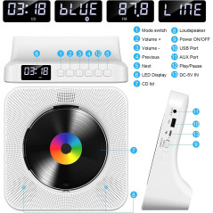 Gueray Portable Bluetooth CD Player with HiFi Speakers & FM Radio