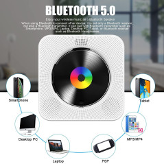 Lecteur CD Bluetooth Portable Gueray avec Radio FM et USB