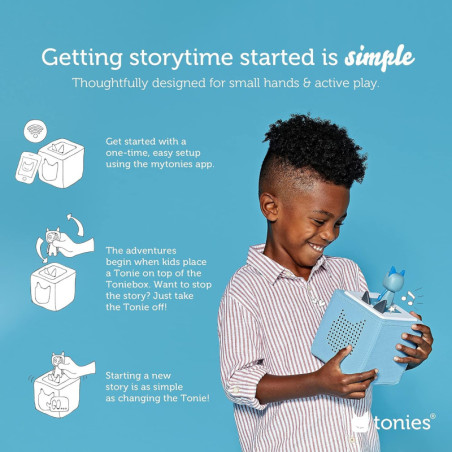 Toniebox 1 Audio Player Starter Set with Playtime Puppy – Light Blue, Huggable & Educational Music Box