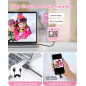 Appareil Photo Instantané Enfant 48MP Selfie 1080P avec Impression, Carte 32GB, Papier, Rose Appareil Photo Instantané Enfant 48MP Selfie 1080P avec Impression, Carte 32GB, Papier, Rose