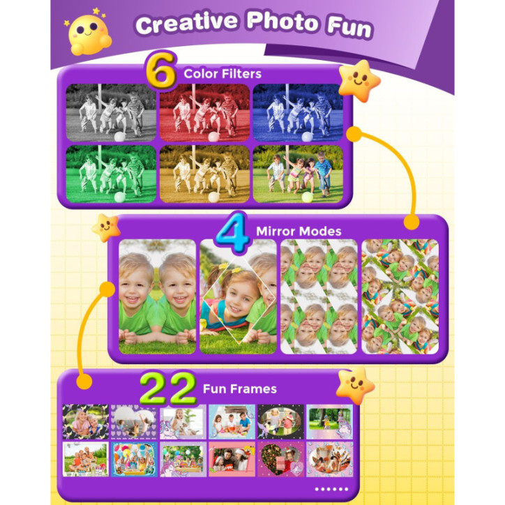 Appareil Photo Instantané Enfants - Cadeau Anniversaire Noël 3-12 Ans - Camera HD 1080P Violet avec Impression Photos Appareil Photo Instantané Enfants - Cadeau Anniversaire Noël 3-12 Ans - Camera HD 1080P Violet avec Impression Photos