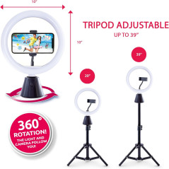 Canal Toys Studio Creator 360 Video Maker Kit with Green Screen, Tripod, Face & Motion Tracker, 10 Light Ring