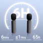 2 Pack Wireless Mini Lavalier Lapel Microphones for iPhone & Android, 65ft Cordless, Noise Reduction, 6H Battery 2 Pack Wireless Mini Lavalier Lapel Microphones for iPhone & Android, 65ft Cordless, Noise Reduction, 6H Battery