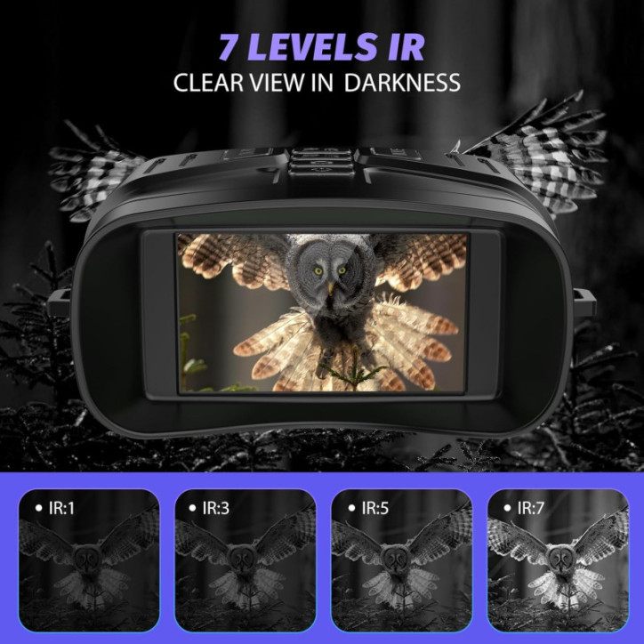 4K Night Vision Goggles with 3” HD Screen, 5000mAh Battery & 32GB Card for Camping & Security - Black 4K Night Vision Goggles with 3” HD Screen, 5000mAh Battery & 32GB Card for Camping & Security - Black
