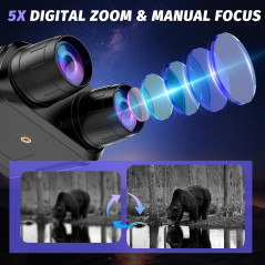 4K Night Vision Goggles with 5000mAh Battery & 32GB Storage - Black